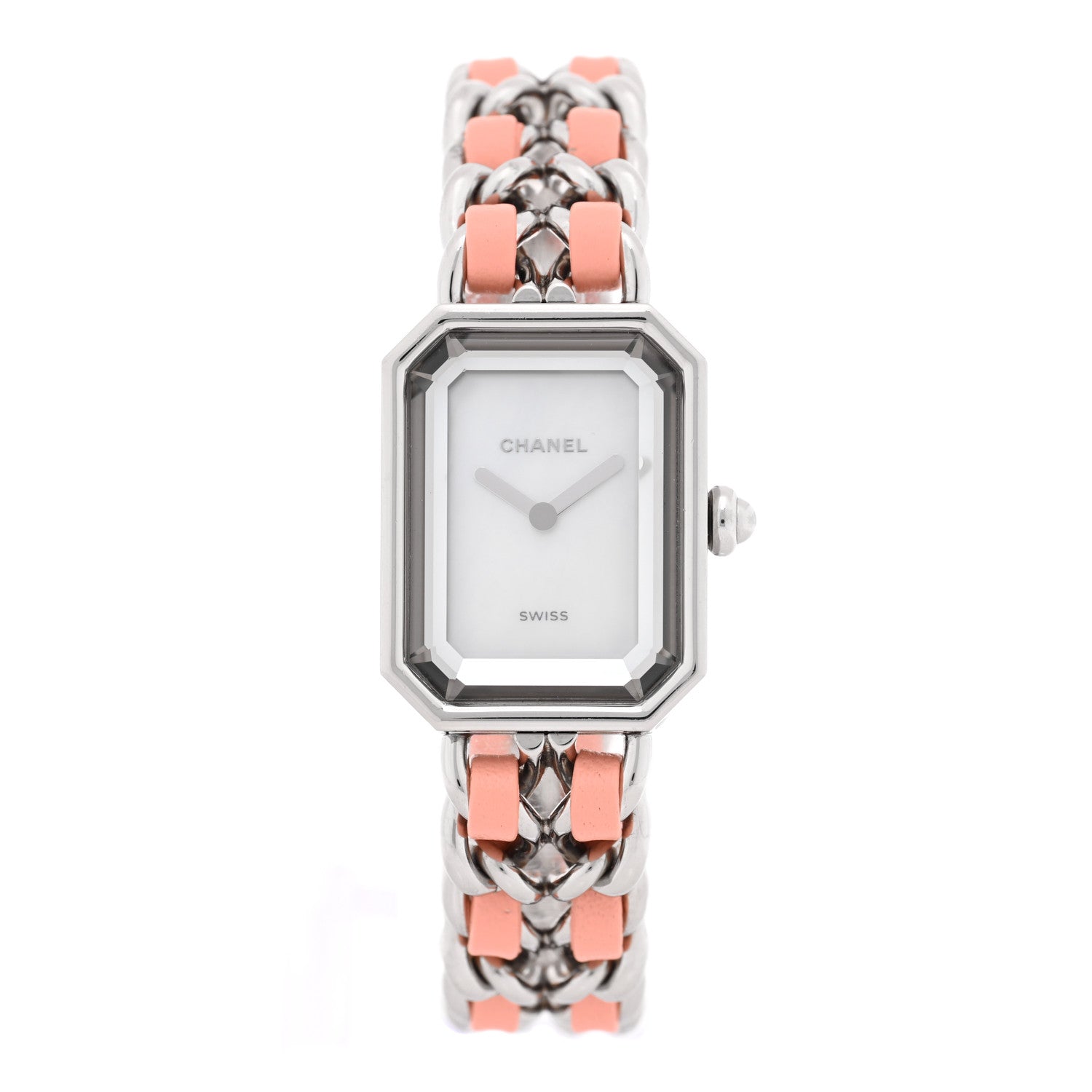 Chanel Stainless Steel Lambskin 20mm Chain Premiere Quartz Watch Pink 1 of 5