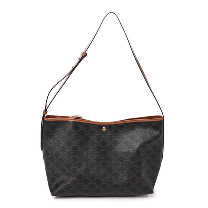 Celine Triomphe Canvas Calfskin Shopper Tote Tan 1 of 10