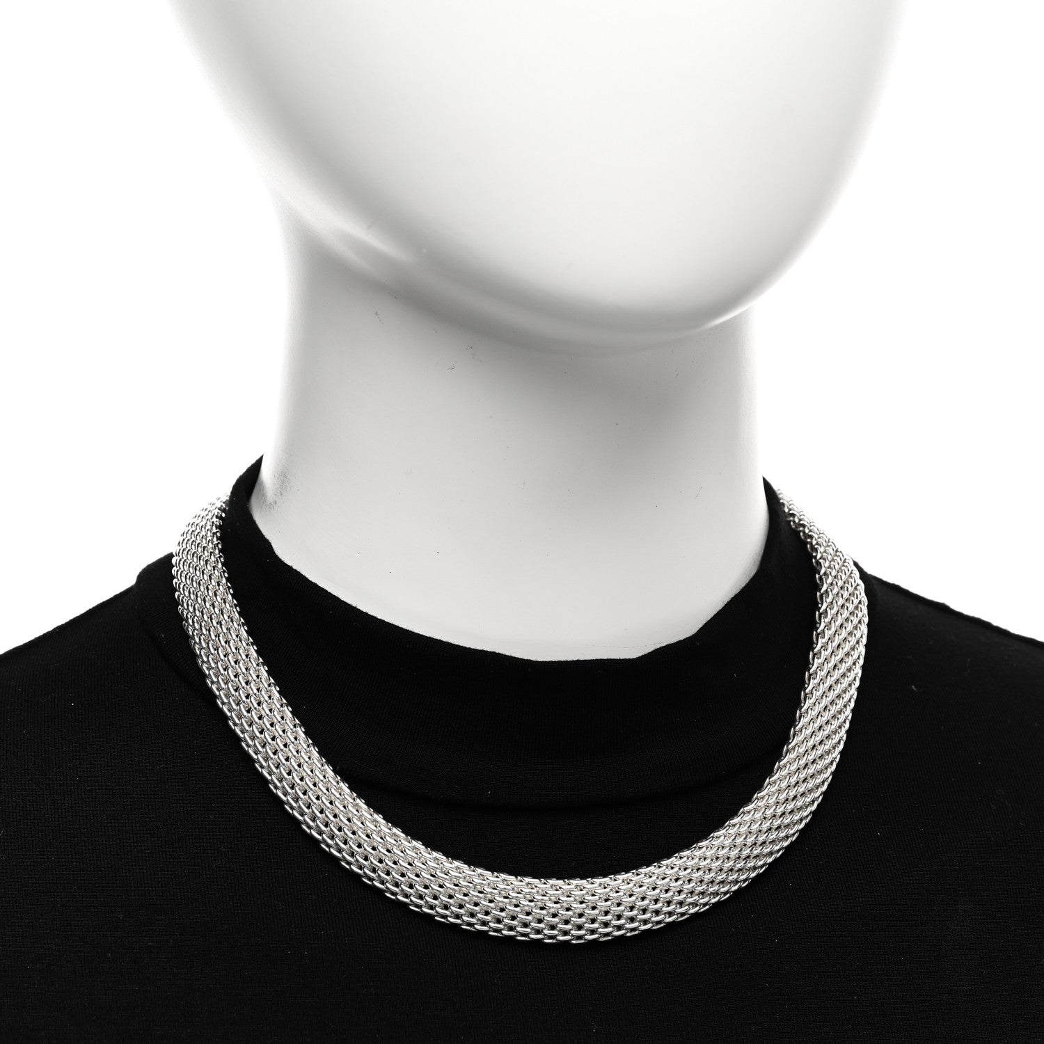Tiffany Sterling Silver Somerset Mesh Necklace 2 of 5