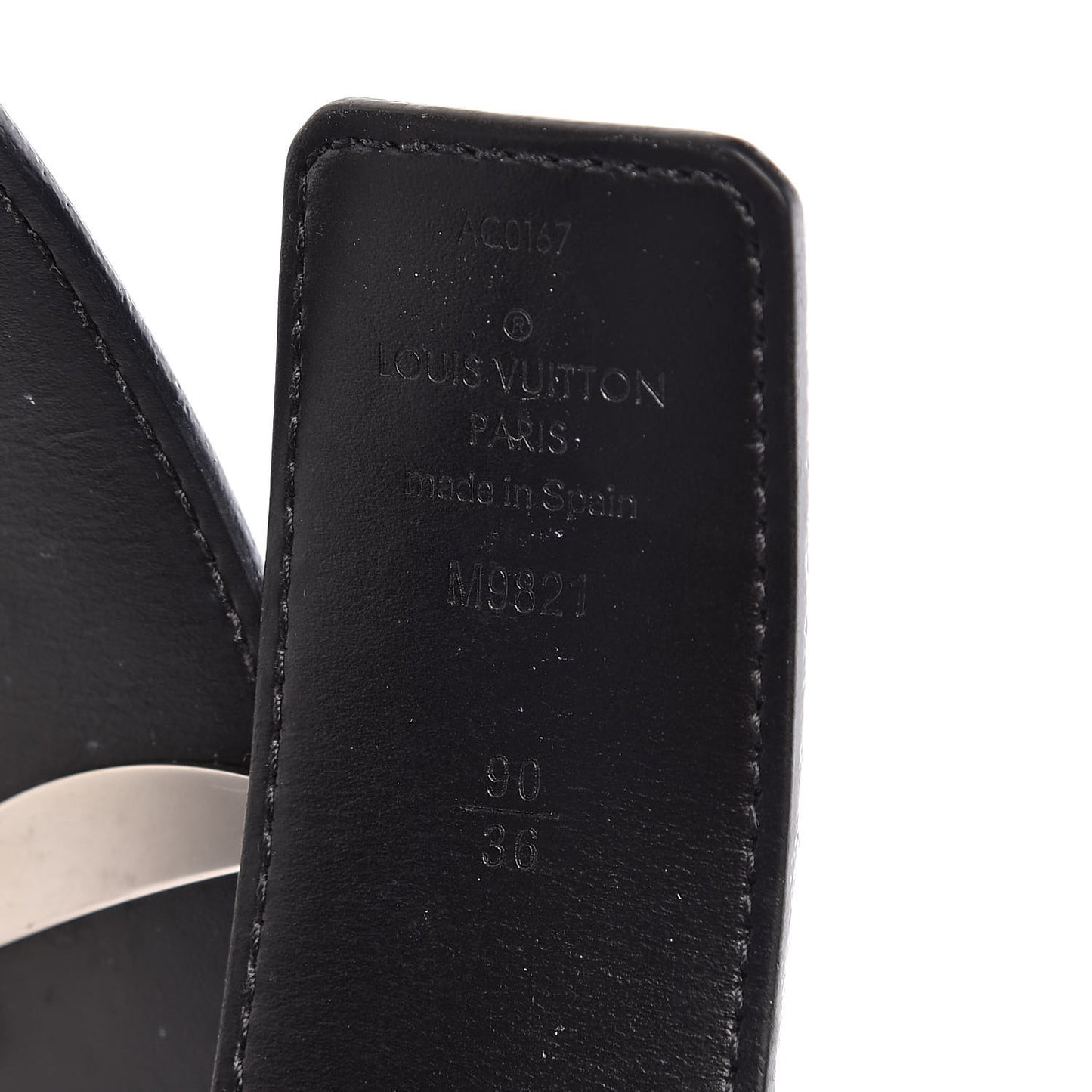 Calfskin Monogram 40mm LV Initiales Reversible Belt 90 36 Black