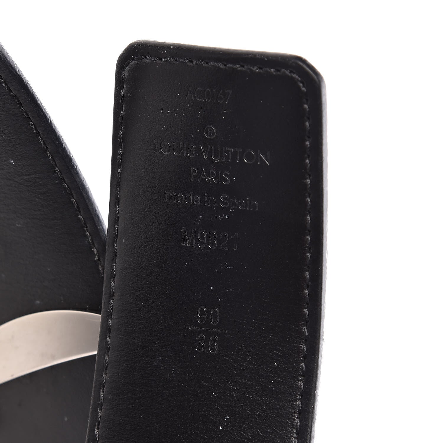 Louis Vuitton Calfskin Monogram 40mm LV Initiales Reversible Belt 90 36 Black 4 of 9