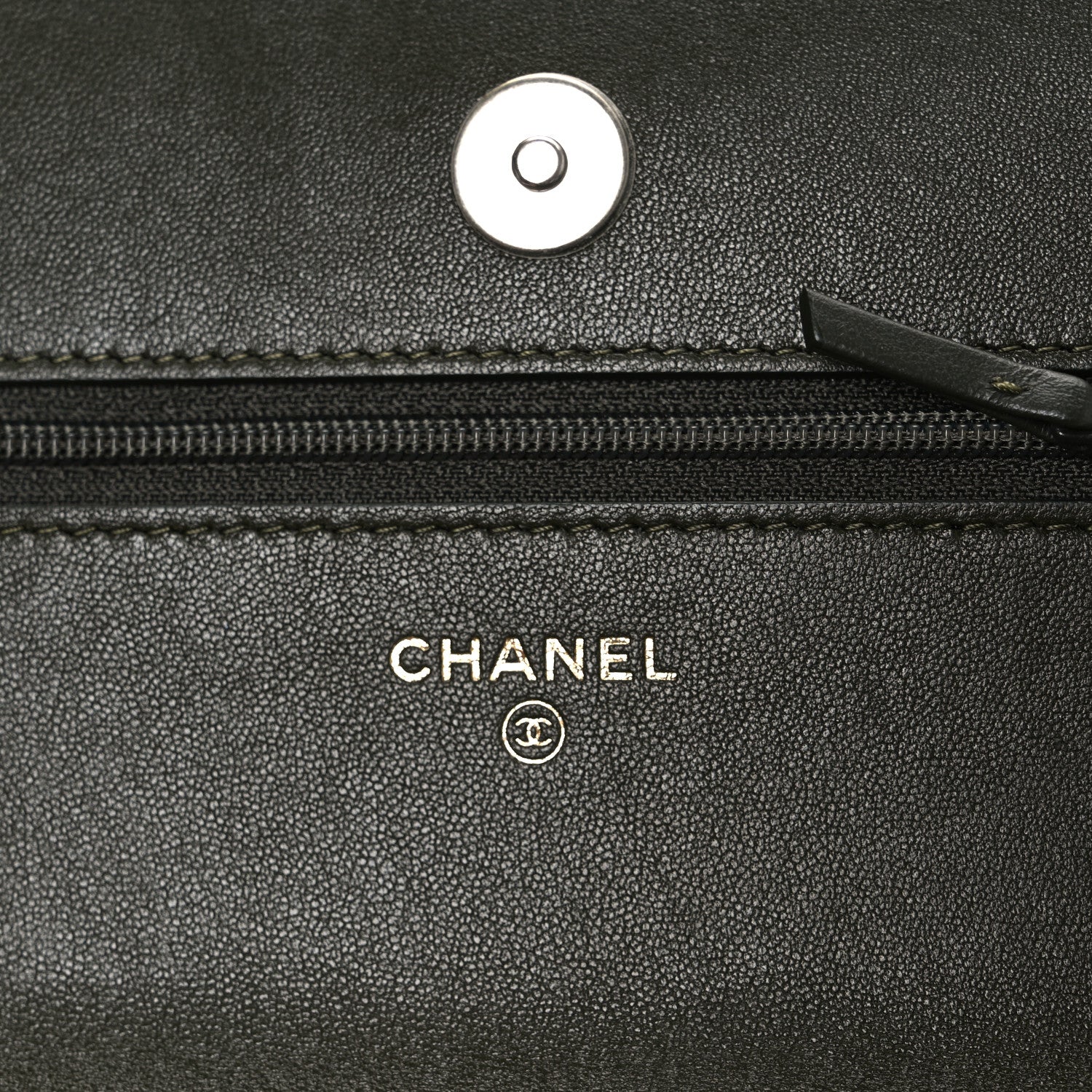 Chanel Lambskin Quilted Chanel 19 Wallet On Chain WOC Dark Green 6 of 11