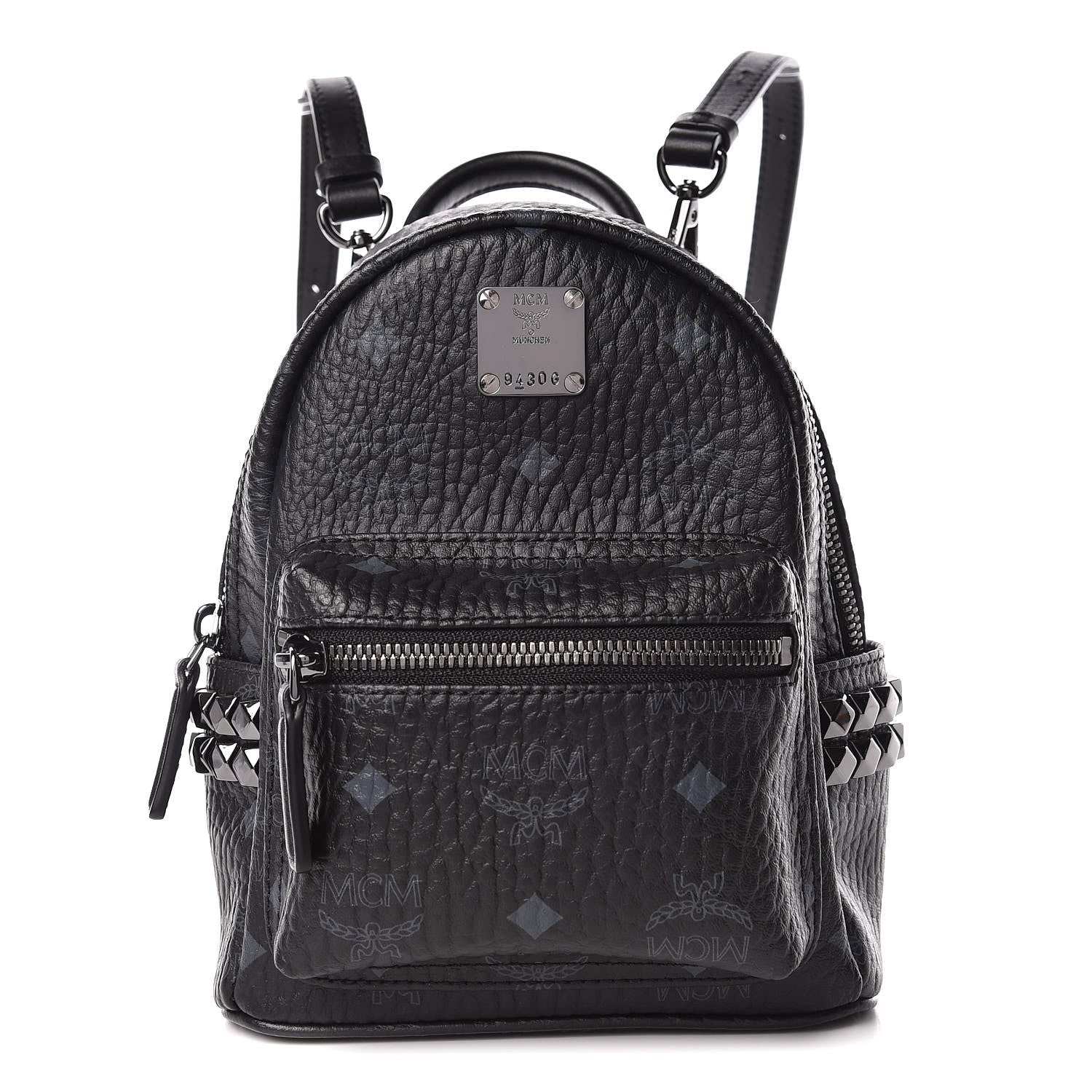 MCM Visetos Studded X-Mini Bebe Boo Backpack Black 1 of 9