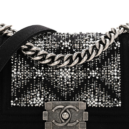 Chanel Wool Felt Embellished Small Boy Flap Black 8 of 10