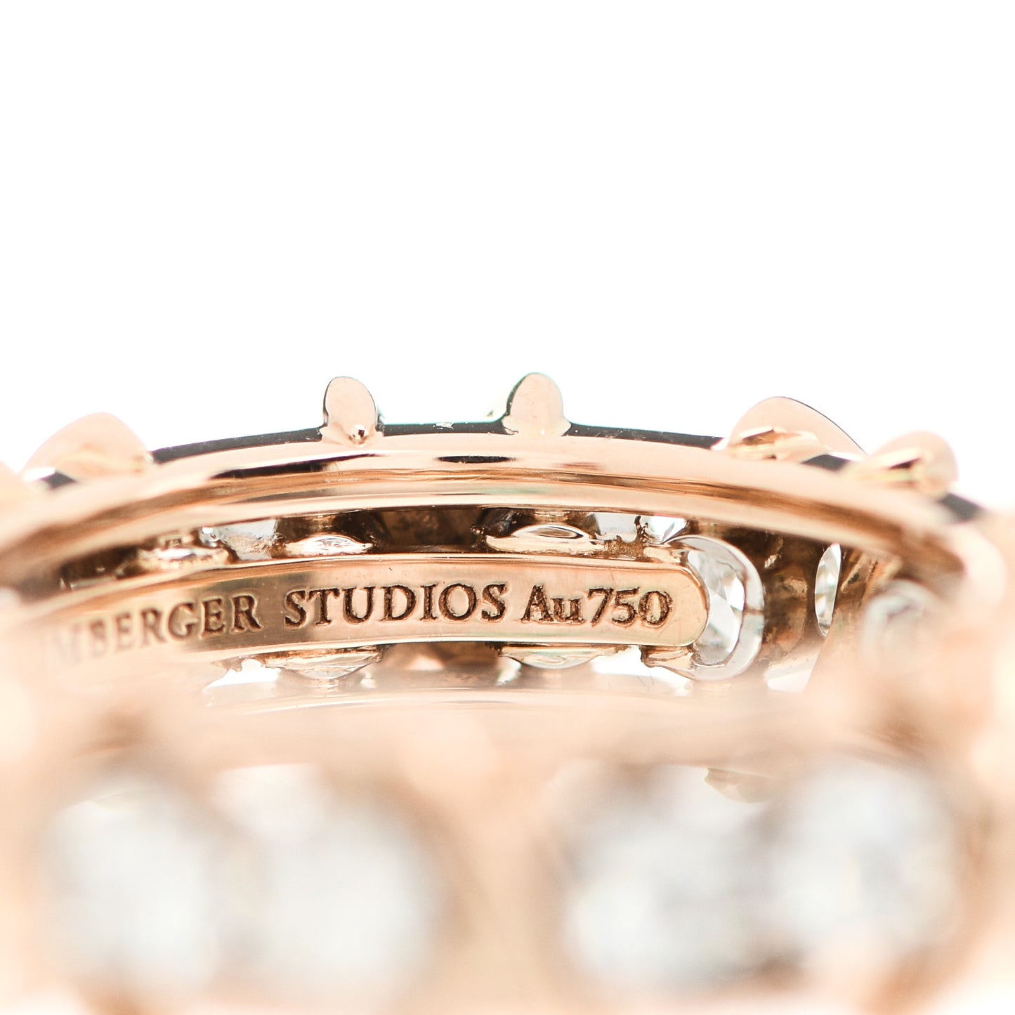 18K Rose Gold Platinum Diamond Schlumberger Sixteen Stone Ring 48 4.5