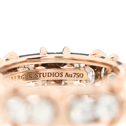 Tiffany 18K Rose Gold Platinum Diamond Schlumberger Sixteen Stone Ring 48 4.5 6 of 7