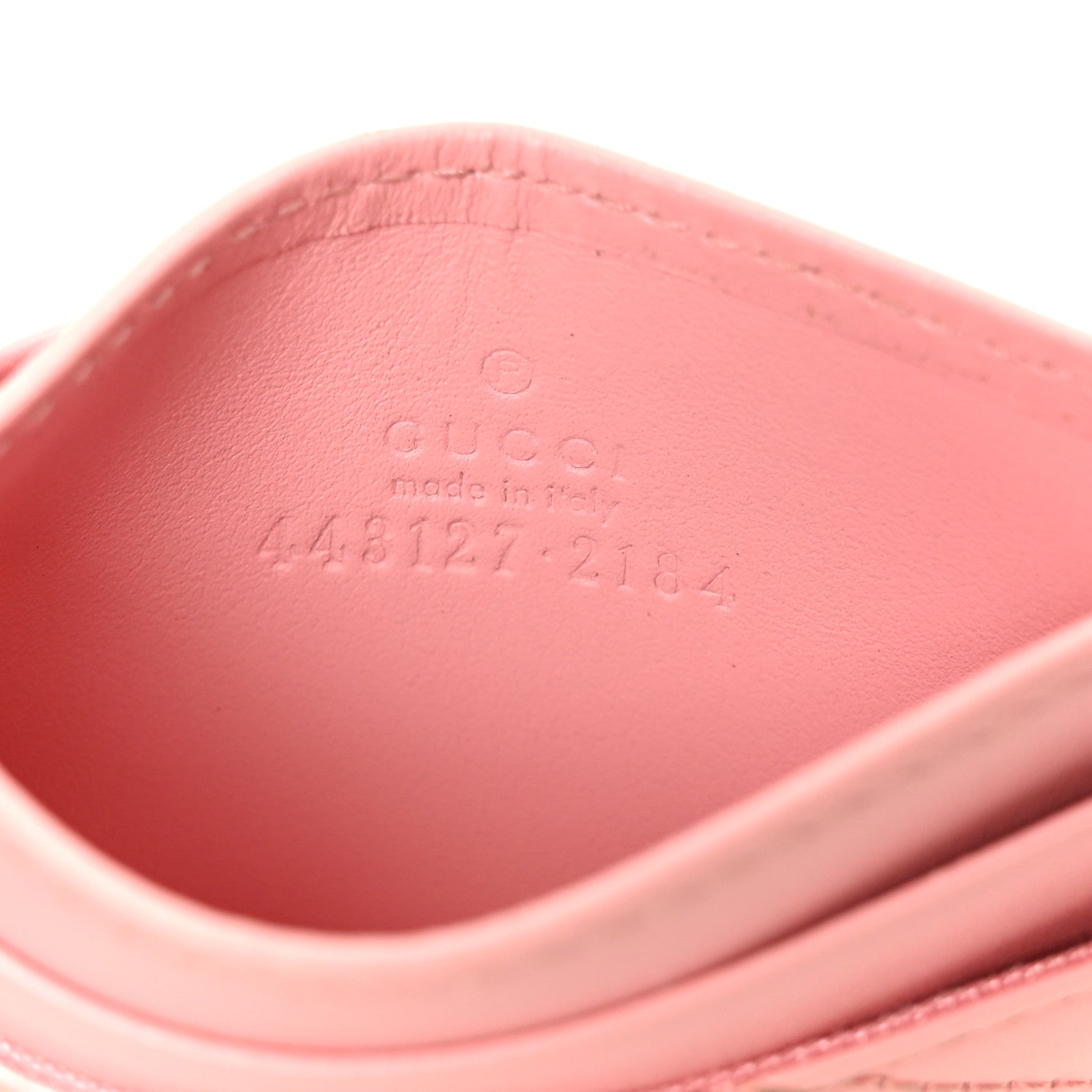 Gucci Calfskin Matelasse GG Marmont Card Holder Wild Rose 6 of 7