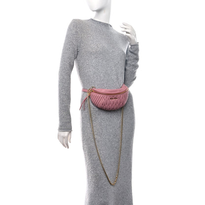 Miu Miu Nappa Matelasse Rider Belt Bag Orchid Pink 2 of 8