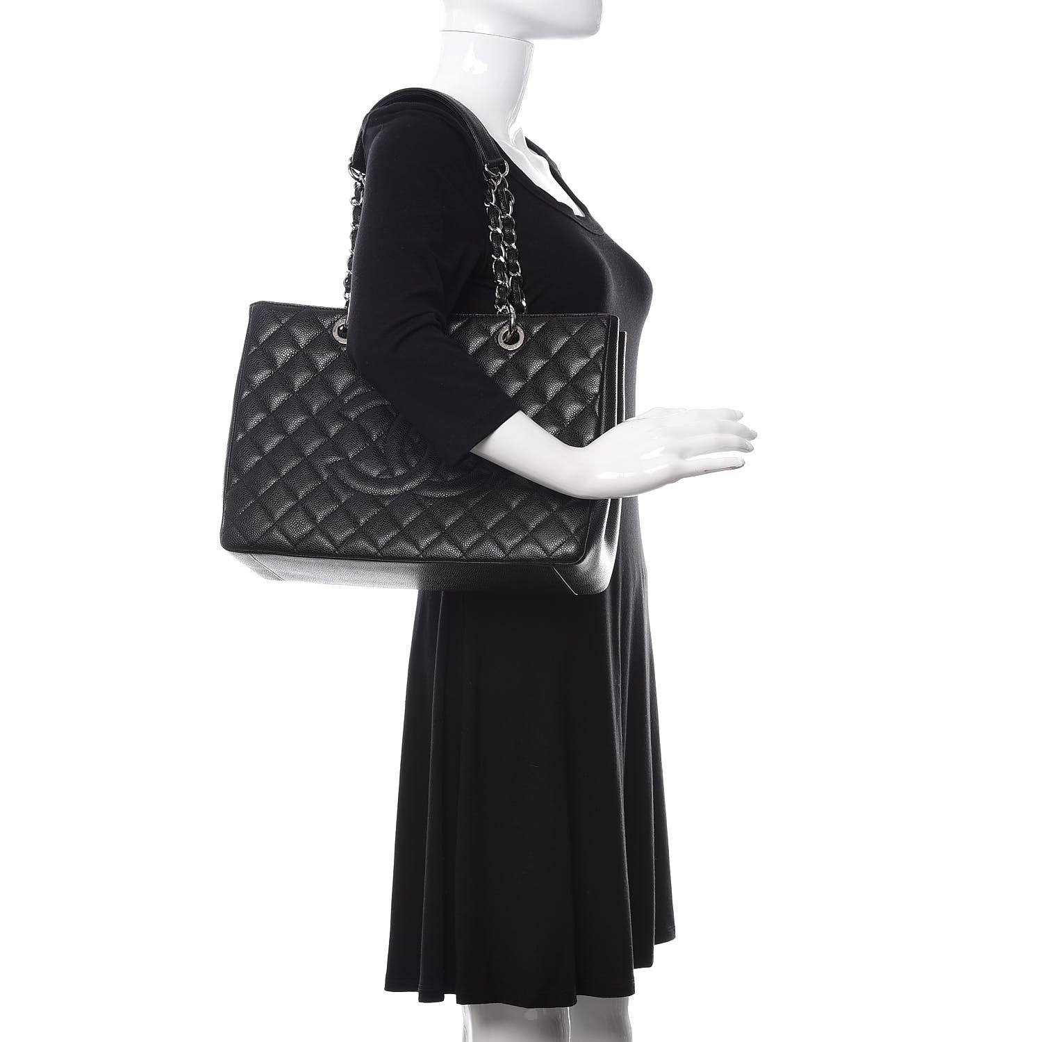Chanel Caviar Quilted Grand Shopping Tote GST Black 2 of 10