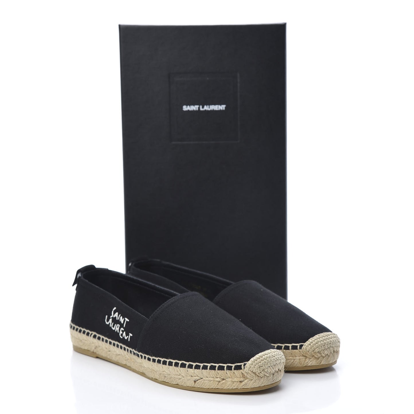 Canvas Nappa Elba Light Logo Embroidered Espadrilles 36 Black