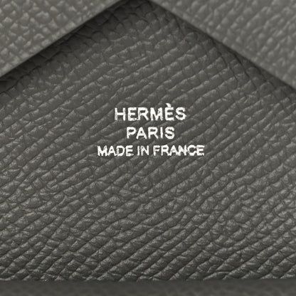 Hermes Epsom Calvi Duo Card Case Gris Meyer 6 of 10