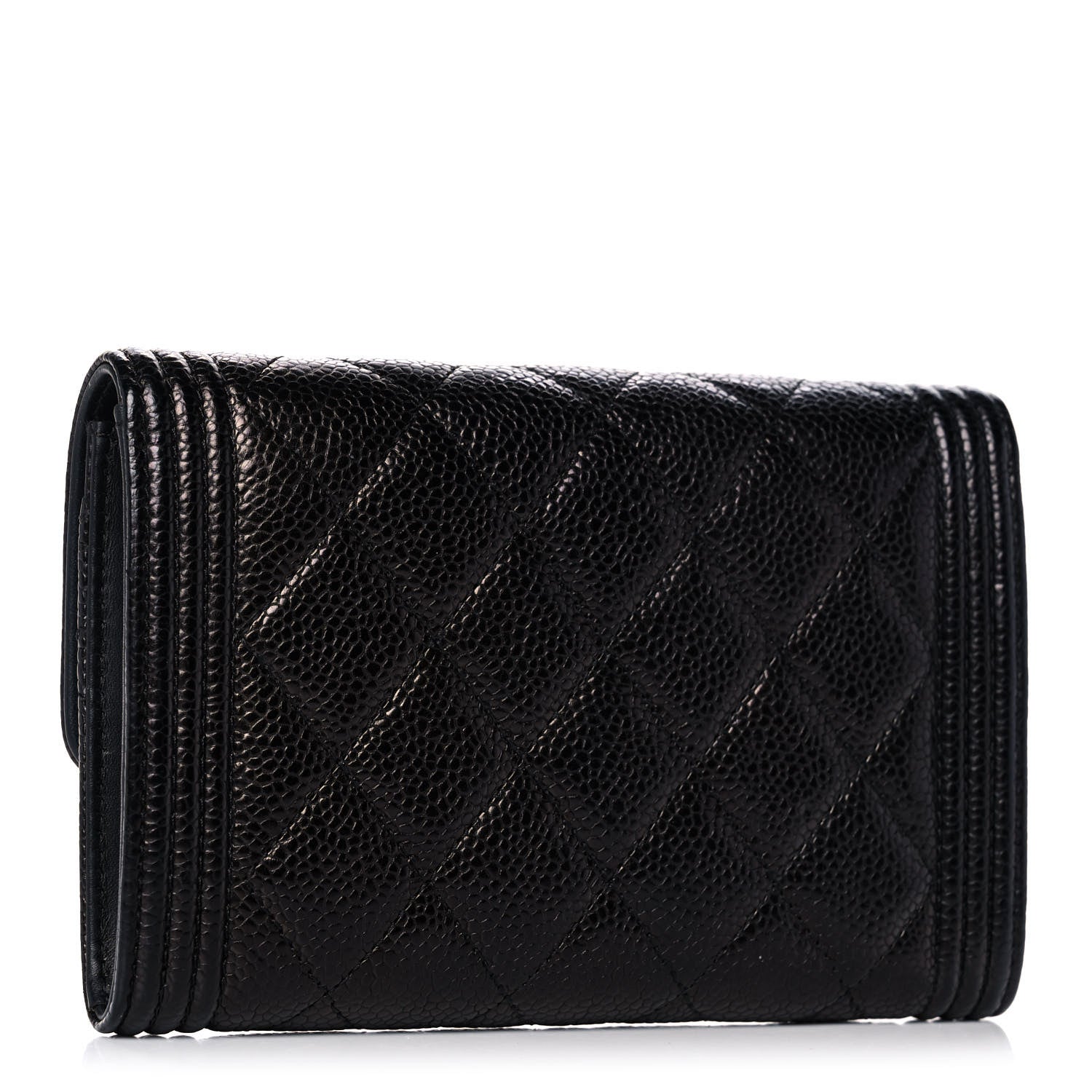 Chanel Caviar Quilted Medium Boy Flap Wallet Black 3 of 13