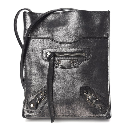 Balenciaga Metallic Calfskin Milkyway Papier Crossbody Bag Black 1 of 15