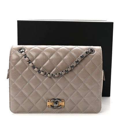 Chanel Glazed Calfskin Quilted Medium Day Trip Flap Grey 11 of 11