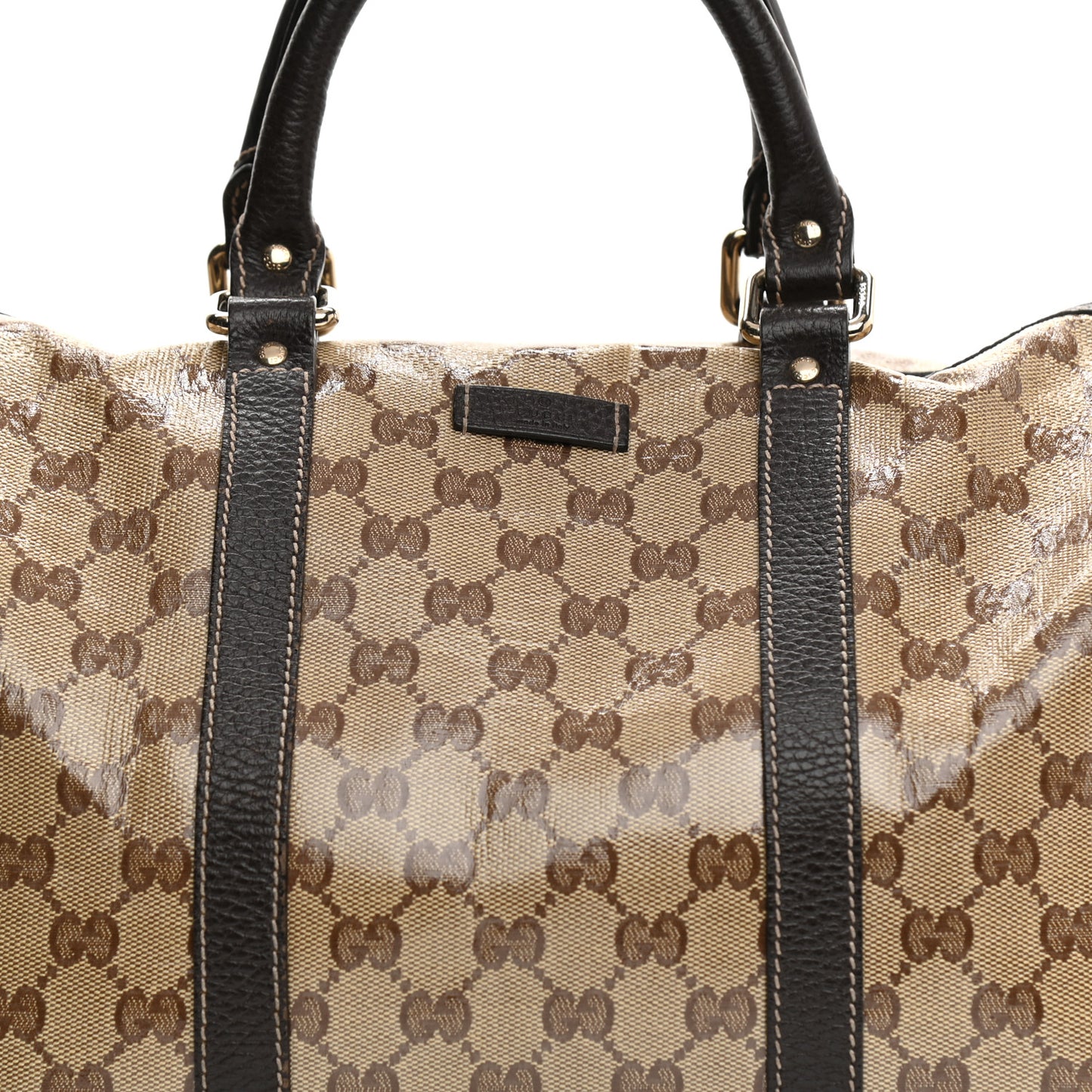 Crystal Monogram Medium Joy Boston Dark Brown