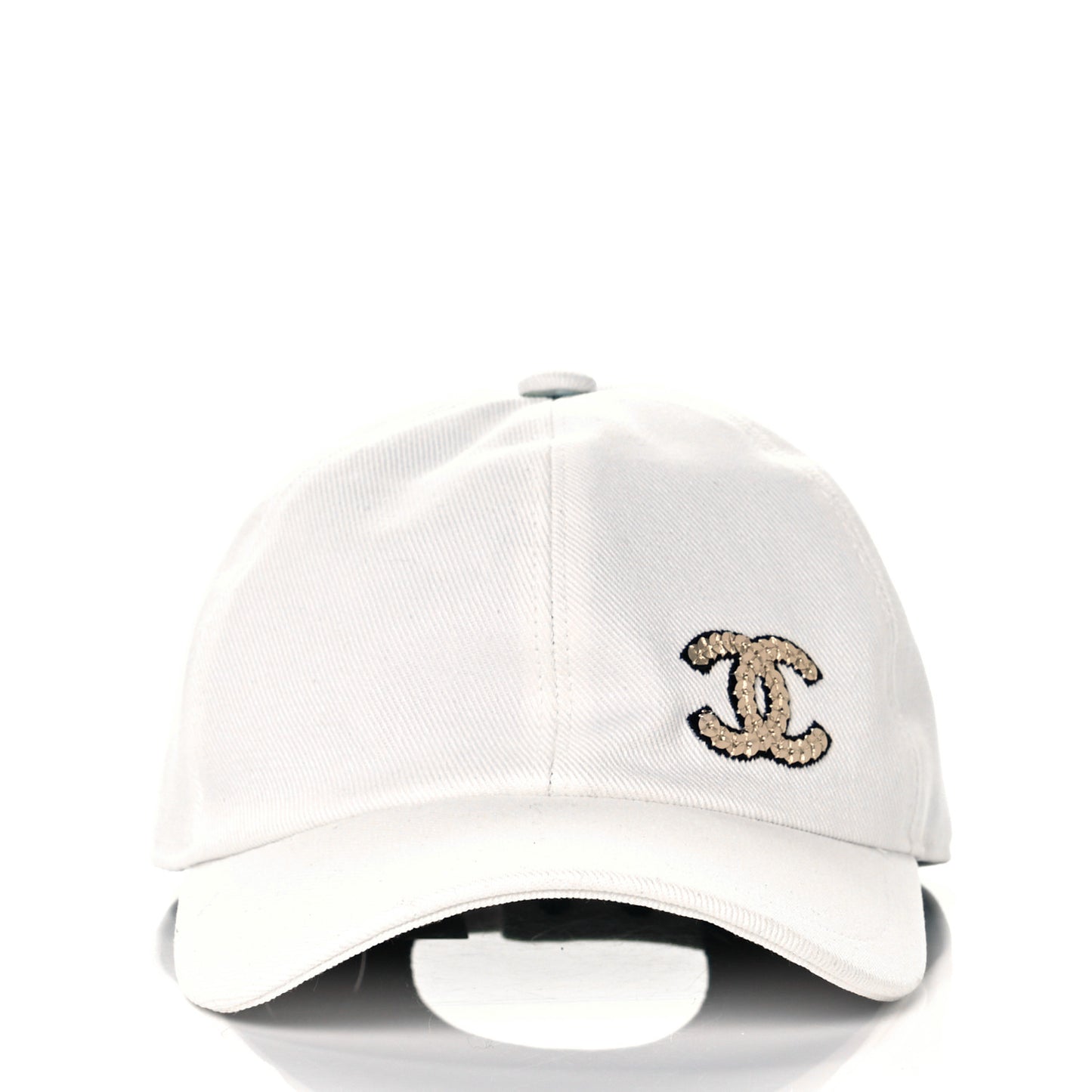 Cotton Sequin CC Cap Hat Ivory