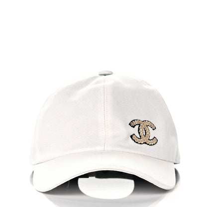 Chanel Cotton Sequin CC Cap Hat Ivory 3 of 8