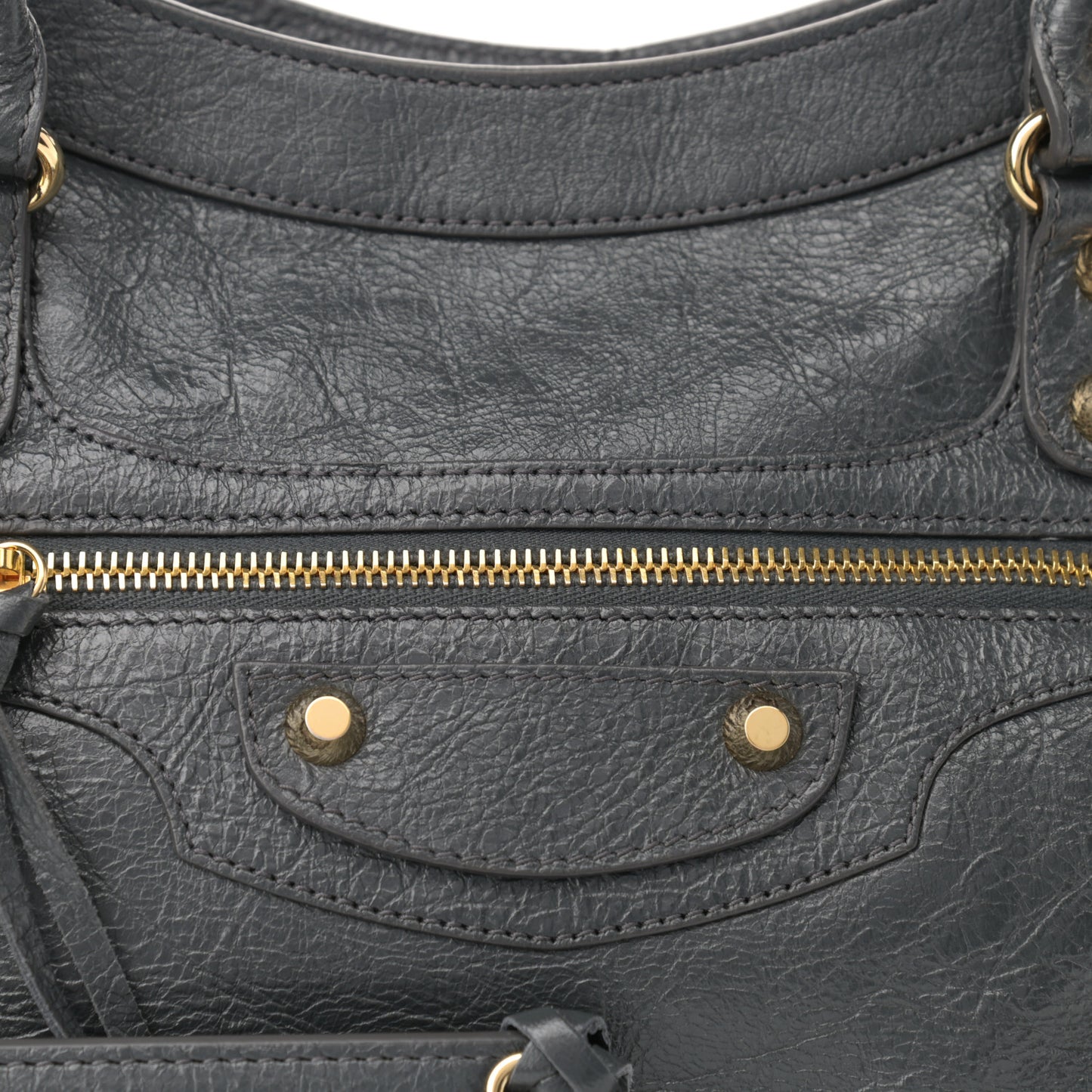 Agneau Classic Gold Hardware City Gris Fossile Anthracite
