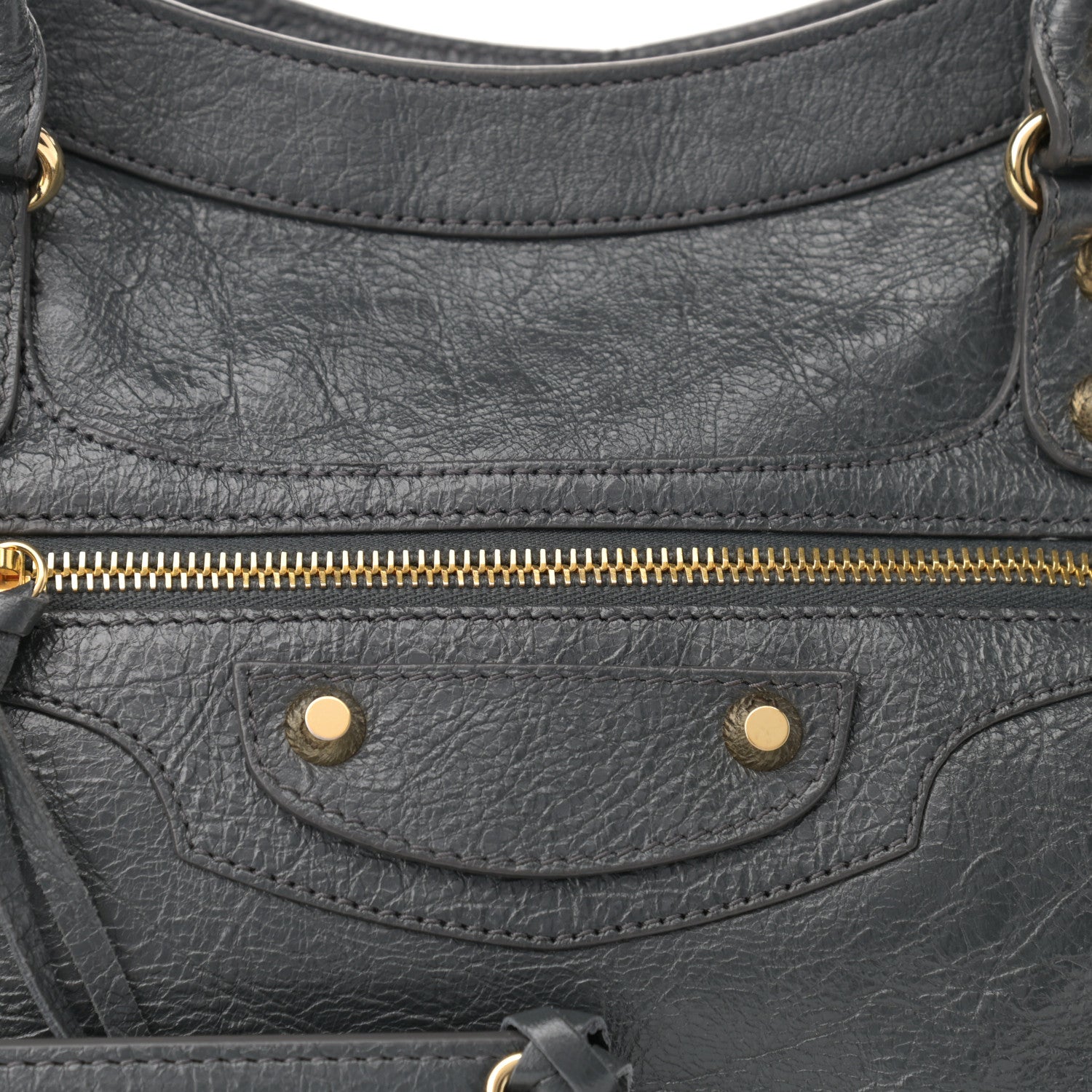 Balenciaga Agneau Classic Gold Hardware City Gris Fossile Anthracite 8 of 10