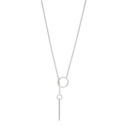 Gucci 18K White Gold 20mm Lariat Necklace 1 of 4