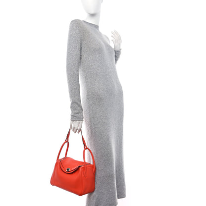 Hermes Taurillon Clemence Lindy 26 Orange Poppy 2 of 13