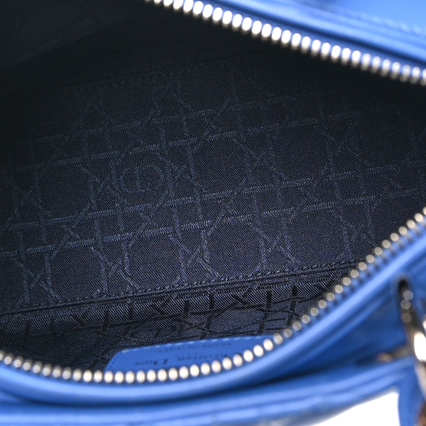Lambskin Cannage Medium Lady Dior Blue Persan