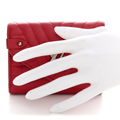 Louis Vuitton Calfskin New Wave Compact Wallet Rouge 2 of 10