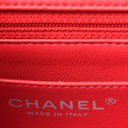 Chanel Patent Quilted Mini Square Flap Fuchsia 6 of 9