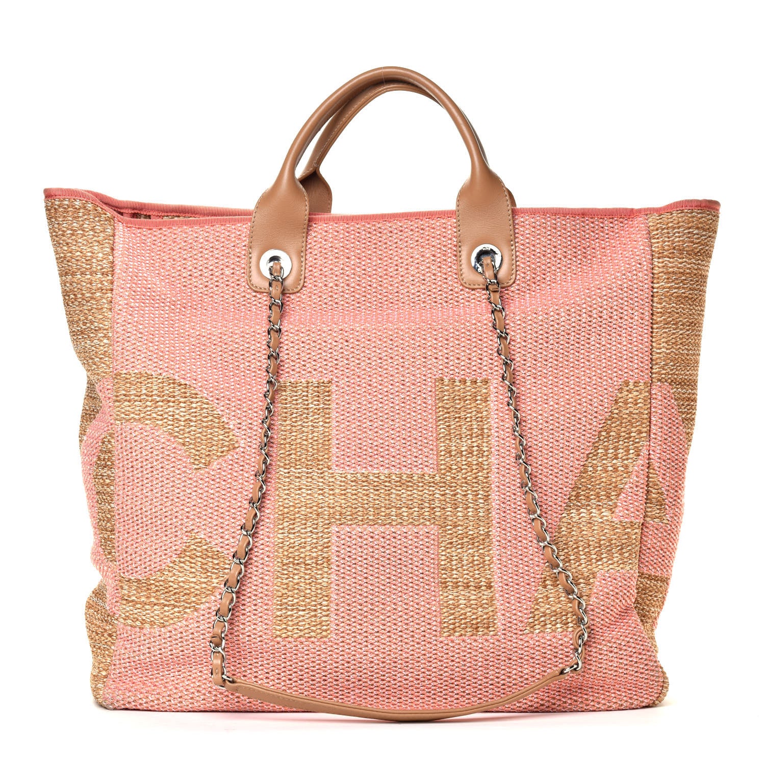 Chanel Mixed Fibers Large Shopping Bag Pink Beige 1 of 7