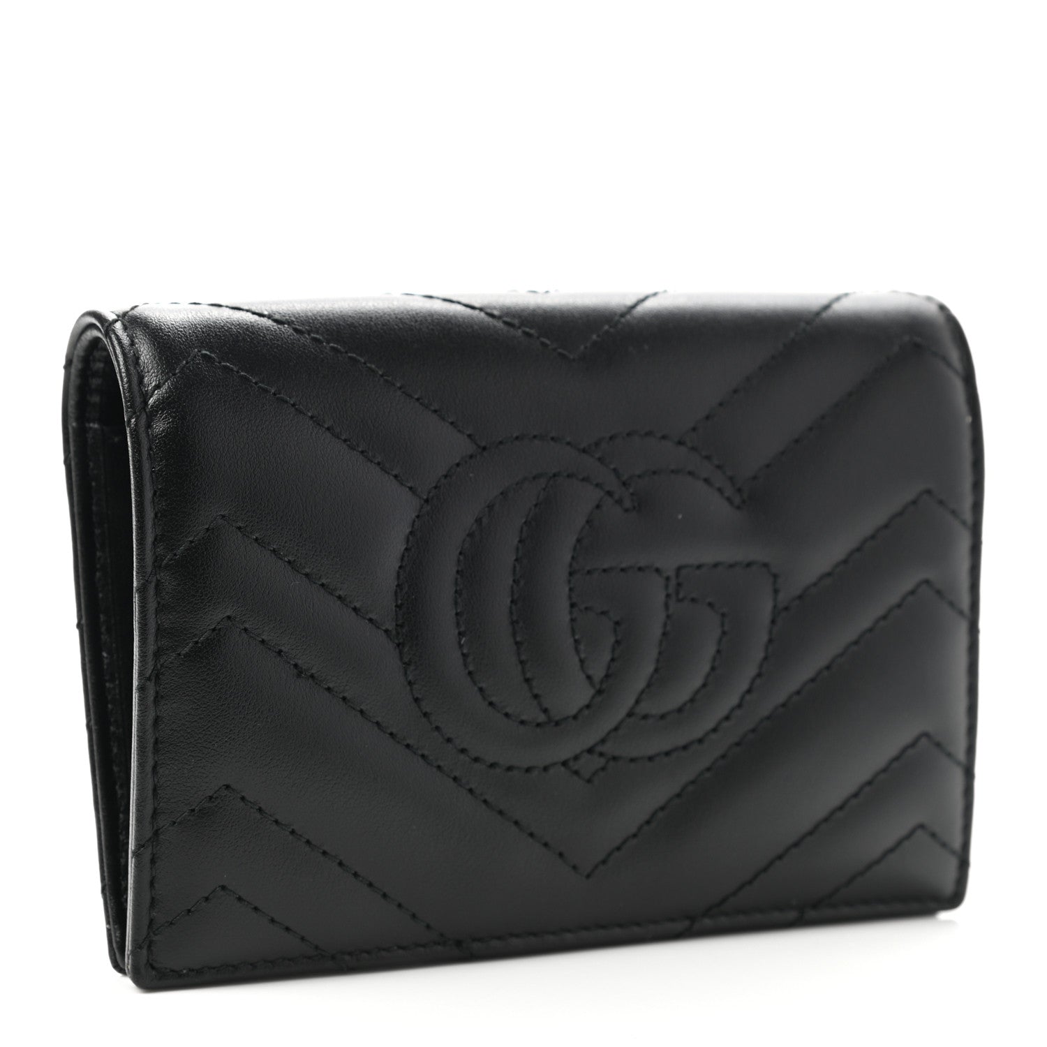 Gucci Calfskin Matelasse GG Marmont Passport Case Black 3 of 7