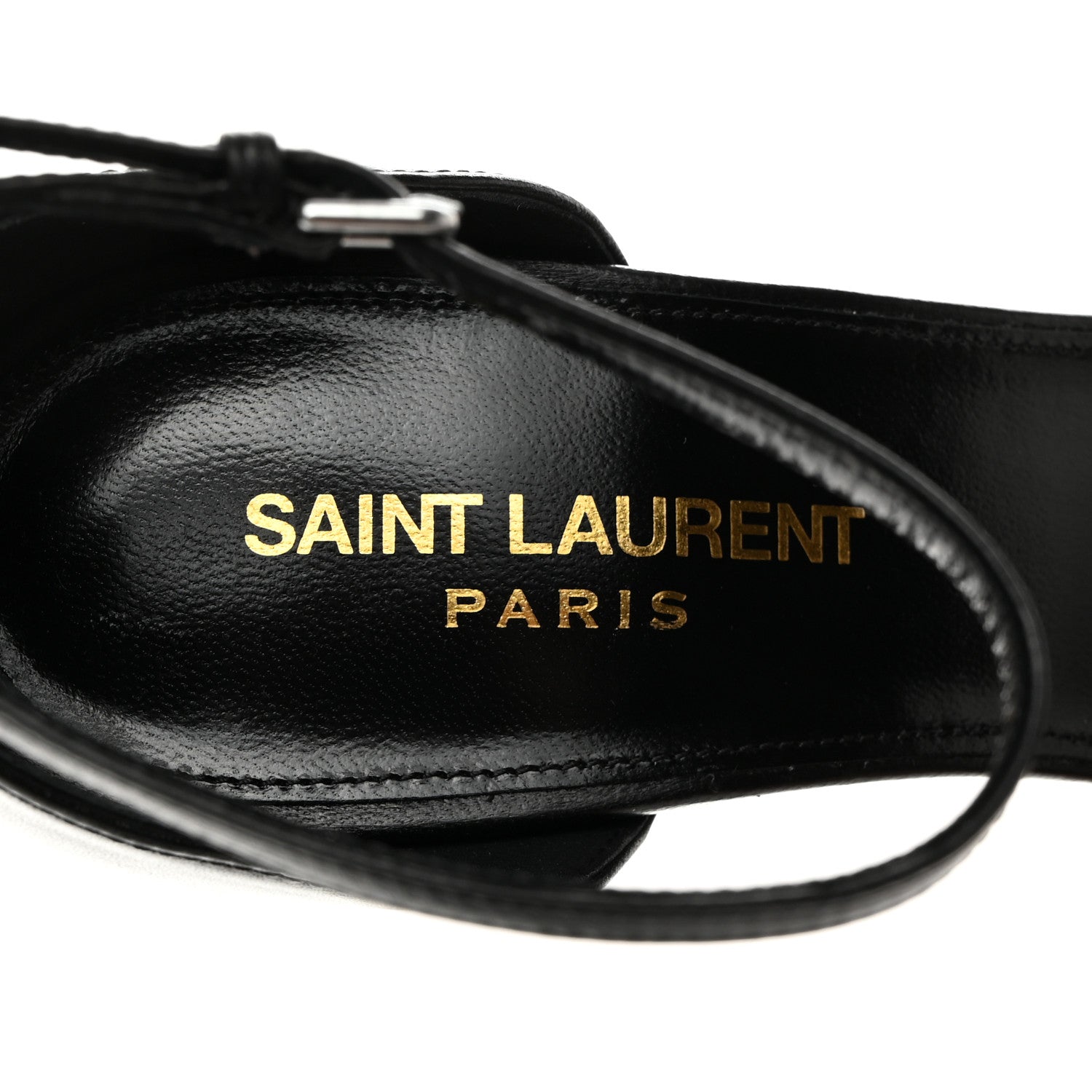 Saint Laurent Calfskin Opyum 110 Sandals 37 Black Silver 8 of 9