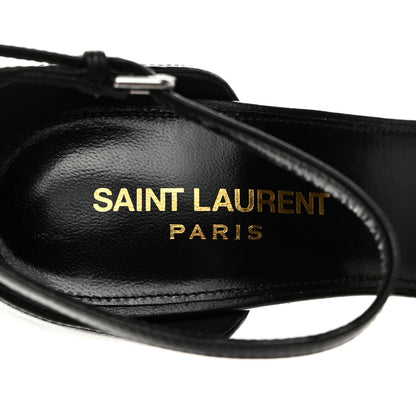 Saint Laurent Calfskin Opyum 110 Sandals 37 Black Silver 8 of 9