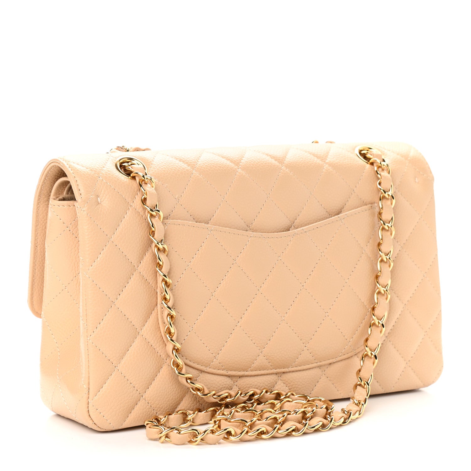 Chanel Caviar Quilted Medium Double Flap Light Beige 3 of 9