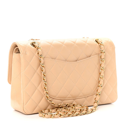 Chanel Caviar Quilted Medium Double Flap Light Beige 3 of 9