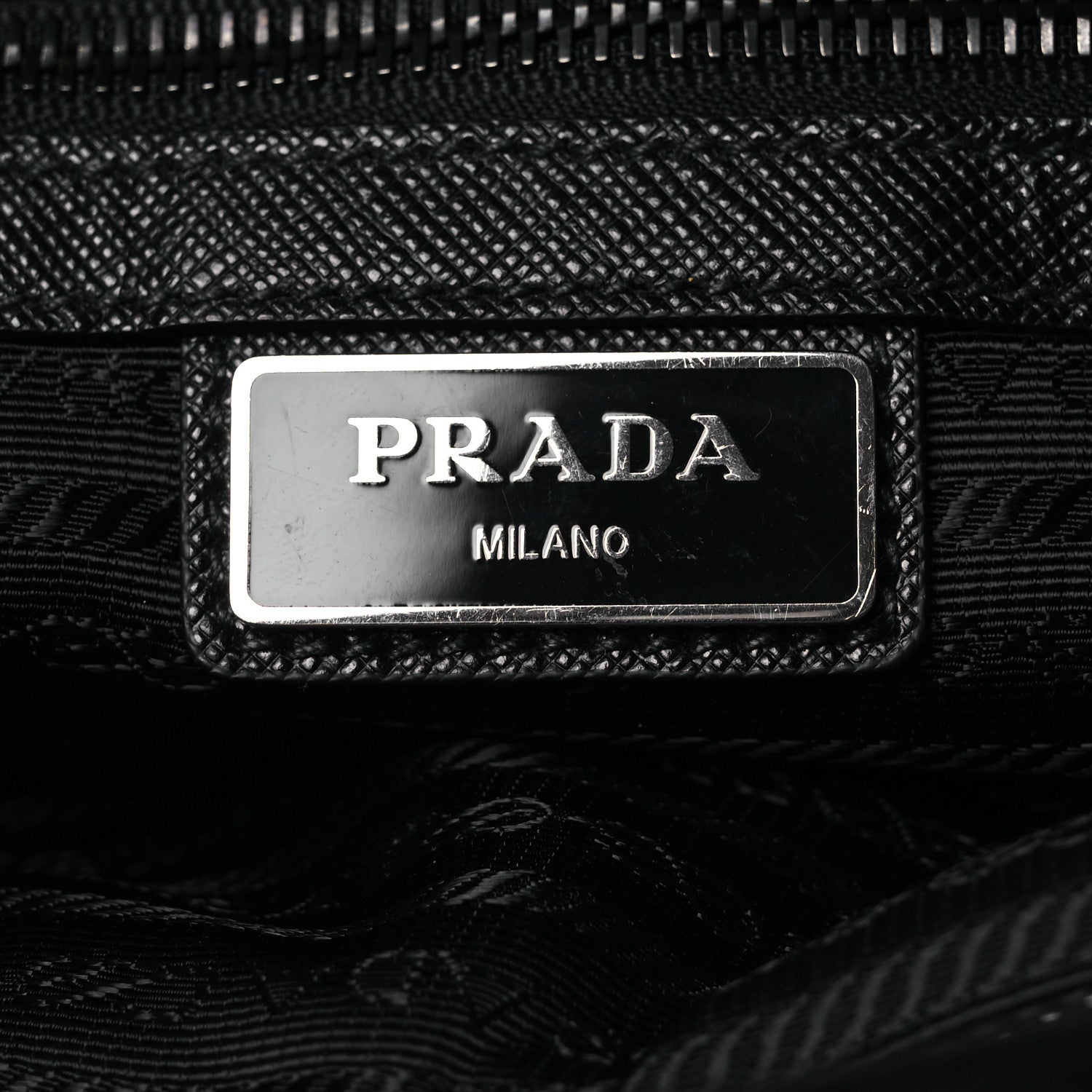 Prada Tessuto Nylon Saffiano Flat Messenger Bag Black 5 of 12