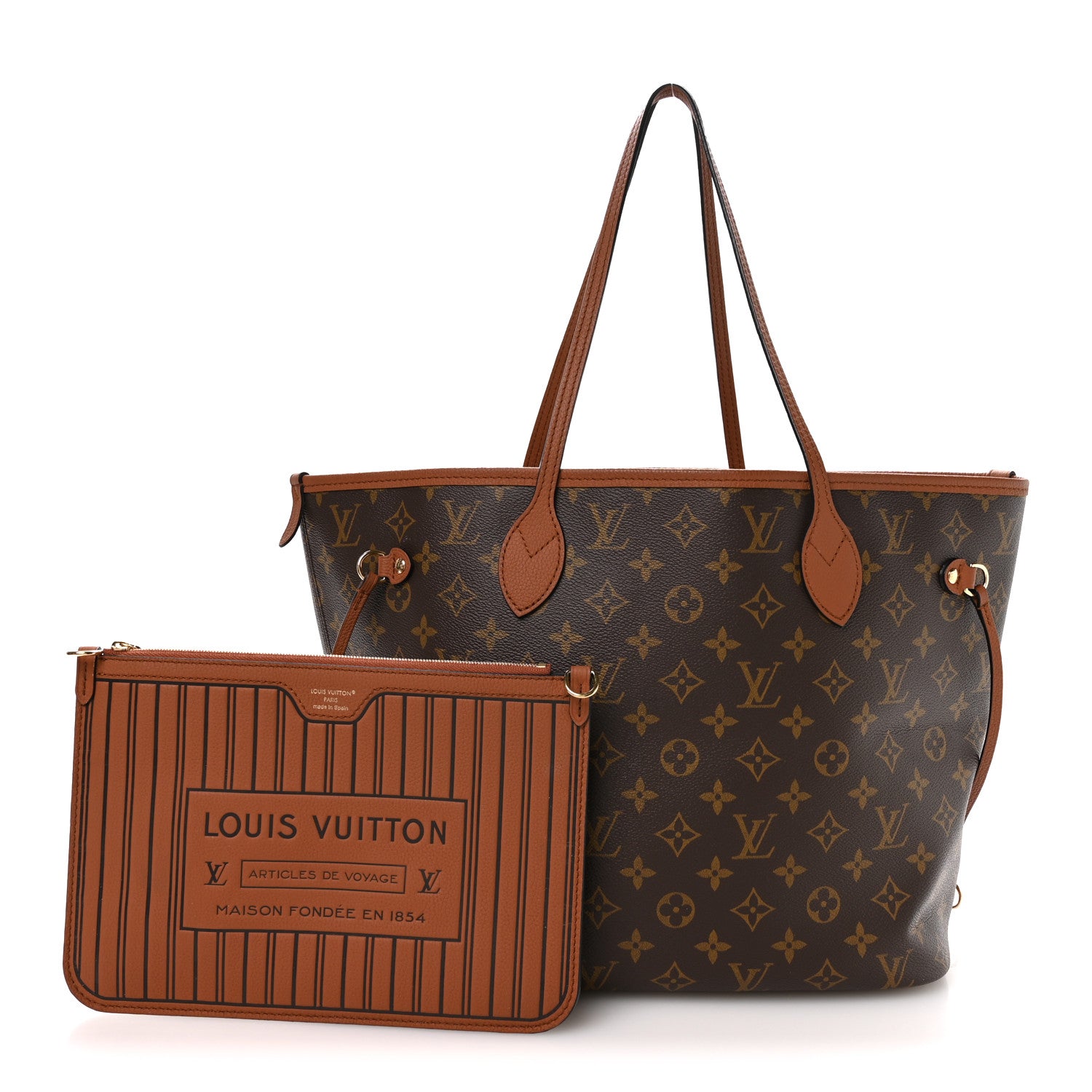 Louis Vuitton Monogram Calfskin Neo Neverfull Inside Out MM Tan 3 of 18