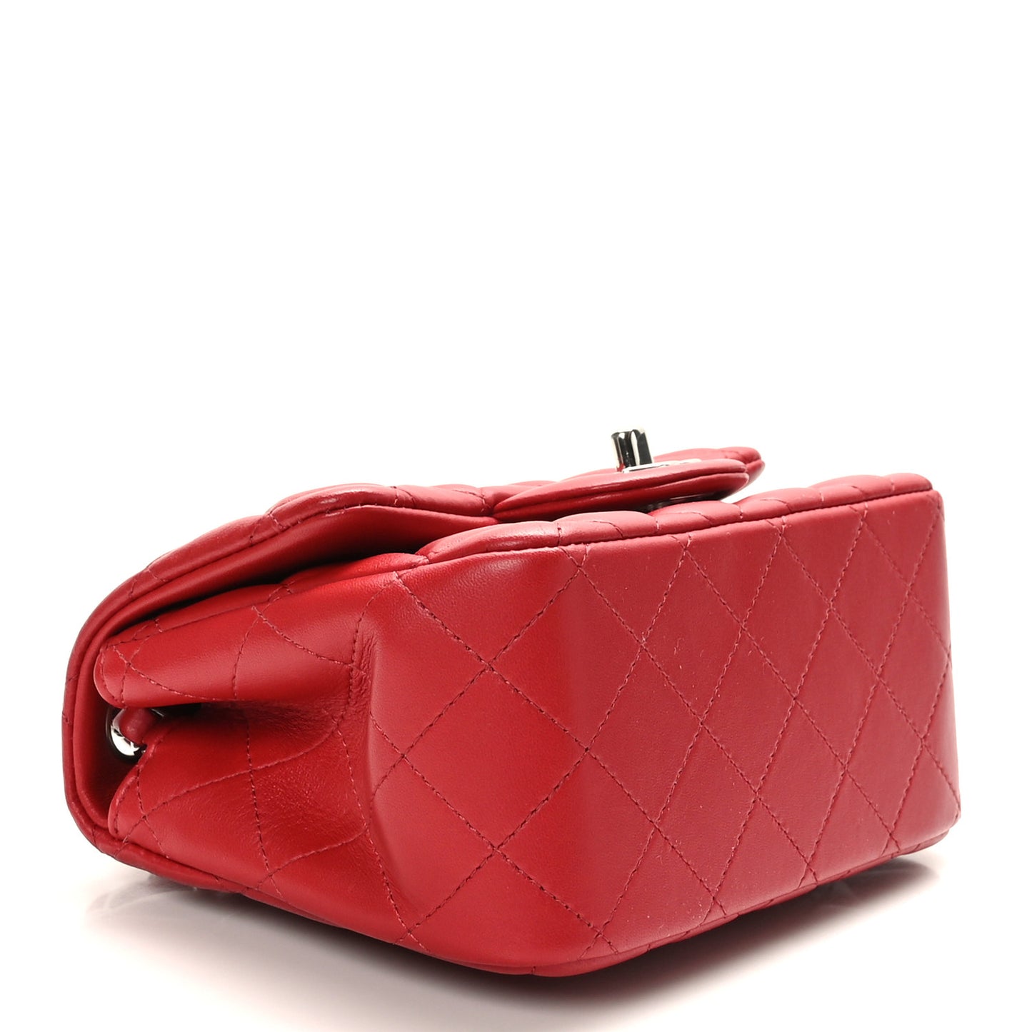 Lambskin Quilted Mini Square Flap Dark Red