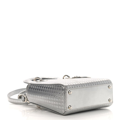 Christian Dior Metallic Patent Micro-Cannage Mini Lady Dior Silver 4 of 12