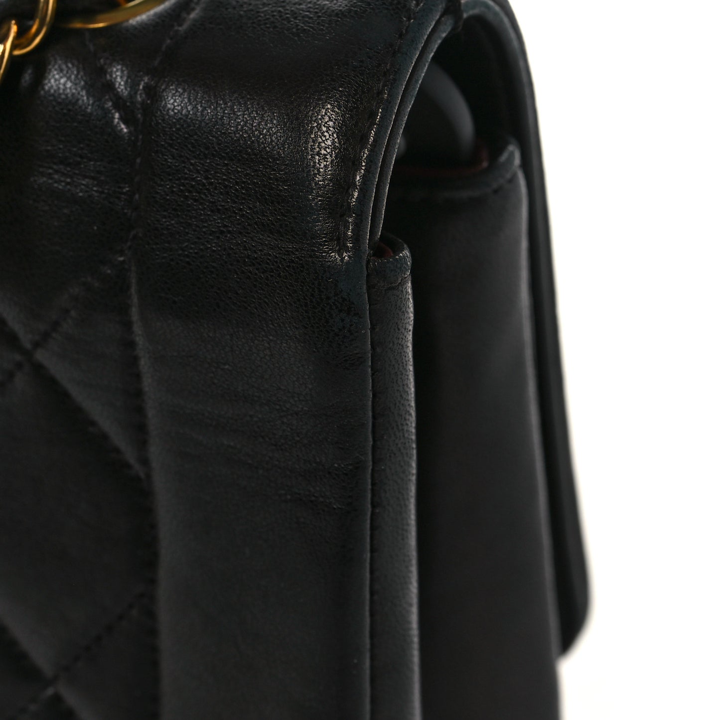 Lambskin Quilted Medium Single Flap Black