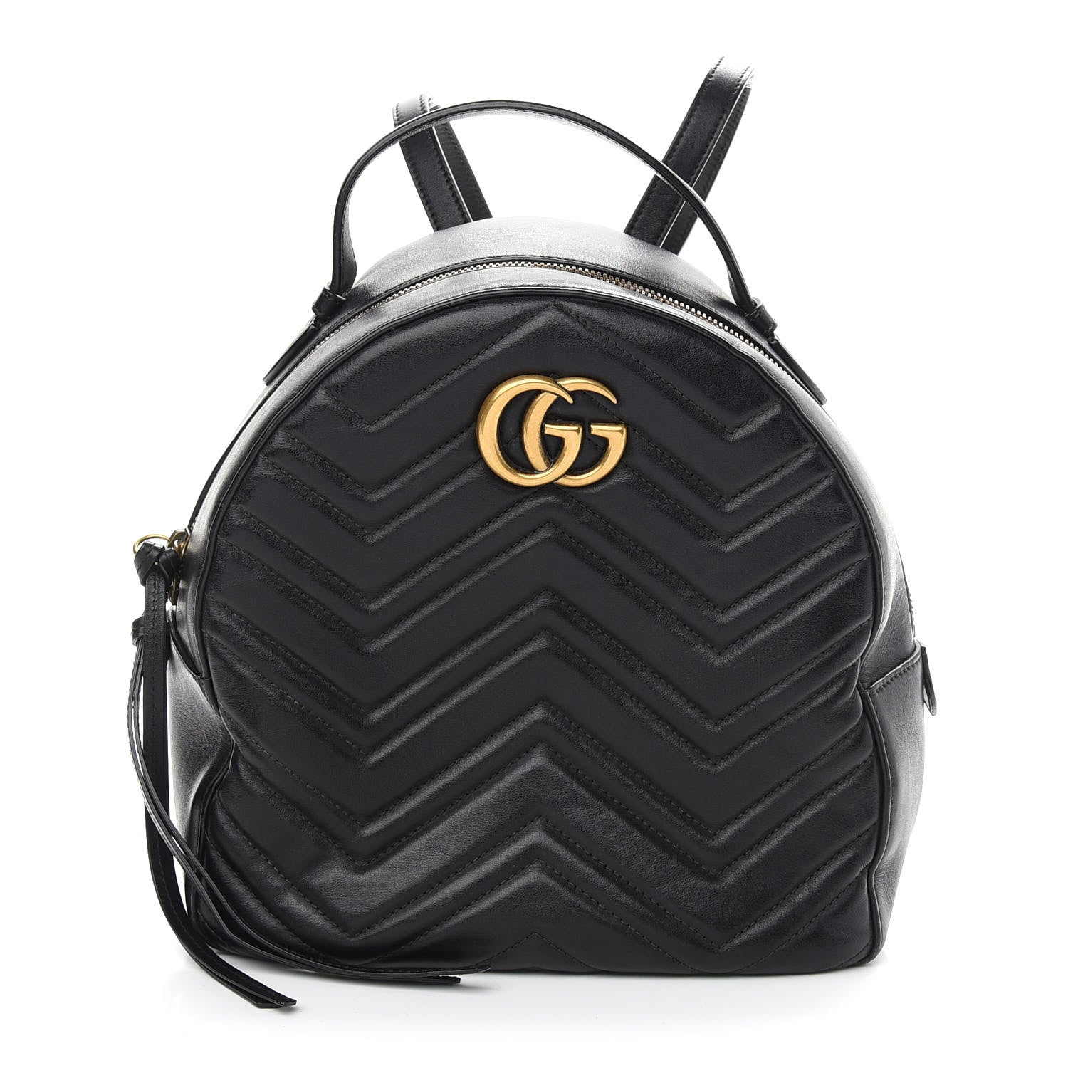 Gucci Calfskin Matelasse GG Marmont Dome Backpack Black 1 of 9