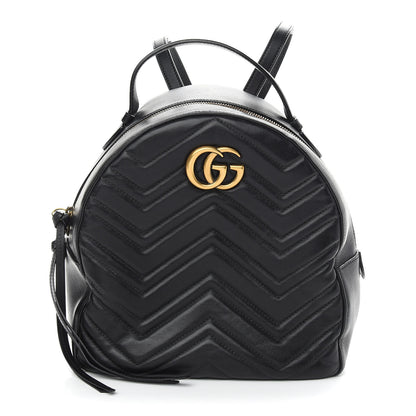 Gucci Calfskin Matelasse GG Marmont Dome Backpack Black 1 of 9
