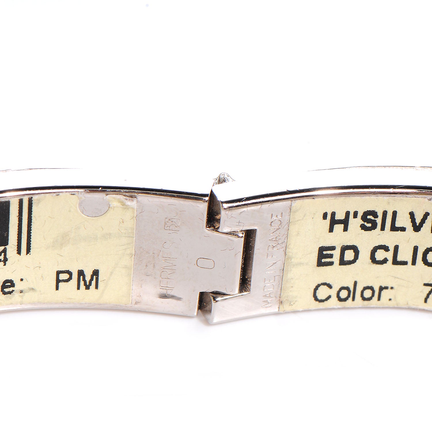 Hermes Silver and Palladium Narrow Clic Clac H Bracelet PM Vert Prairie 4 of 5