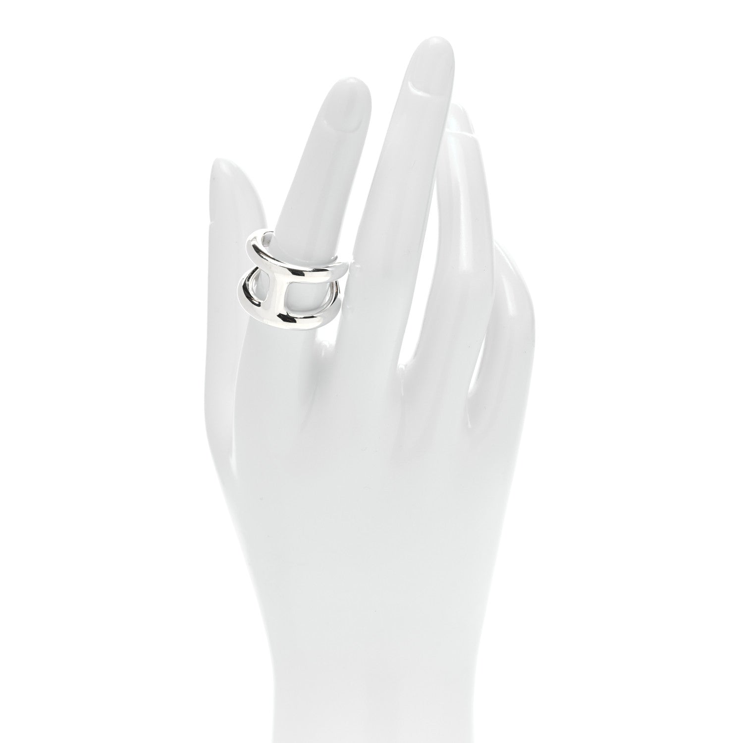 Hermes Sterling Silver PM Osmose Ring 53 6.5 2 of 5