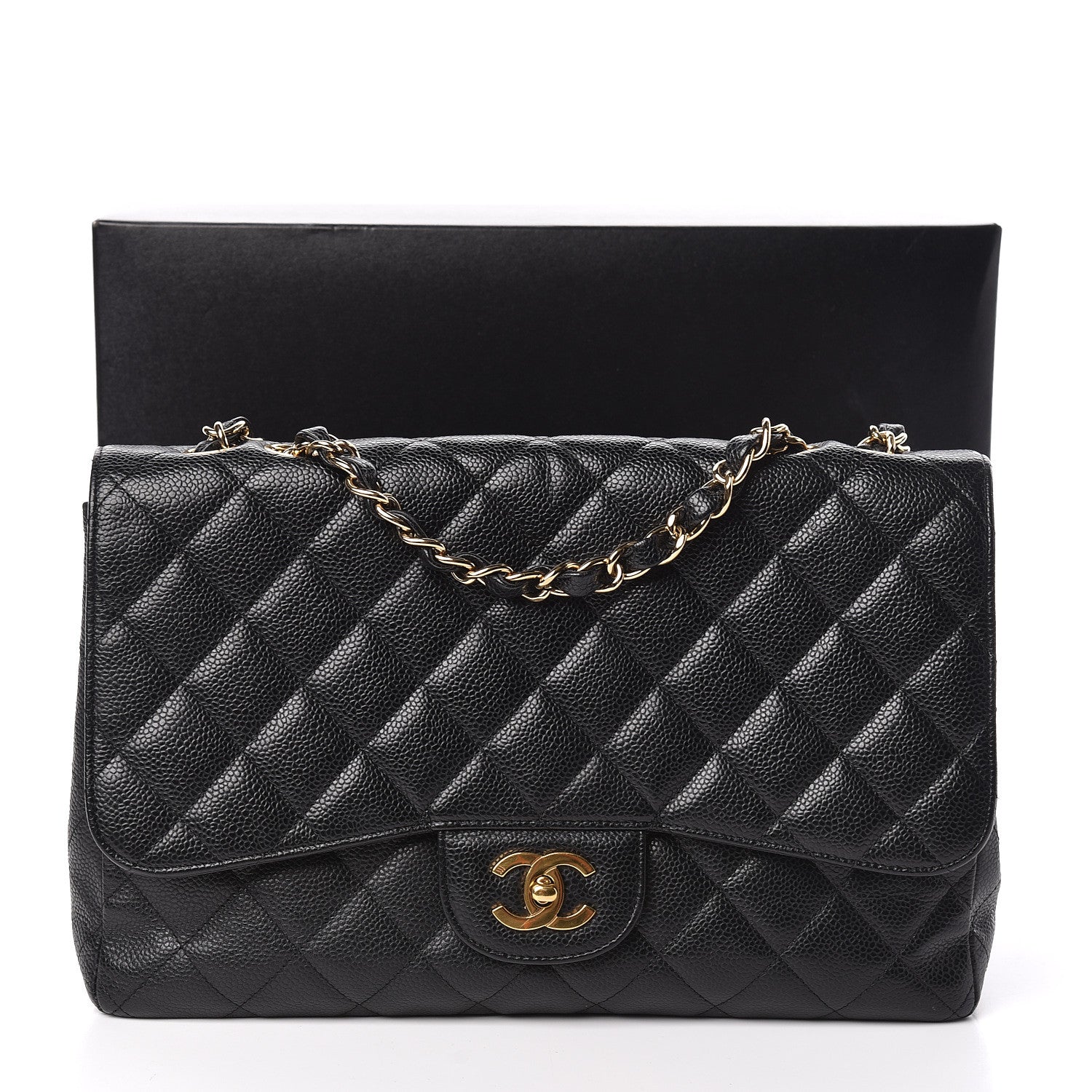 Chanel Caviar Quilted Jumbo Single Flap Black 15 of 15