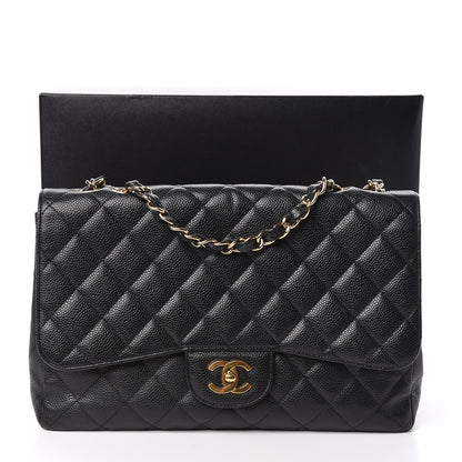 Chanel Caviar Quilted Jumbo Single Flap Black 15 of 15