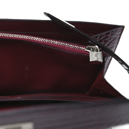 Hermes Shiny Alligator Kelly Longue Wallet Bourgogne 10 of 10