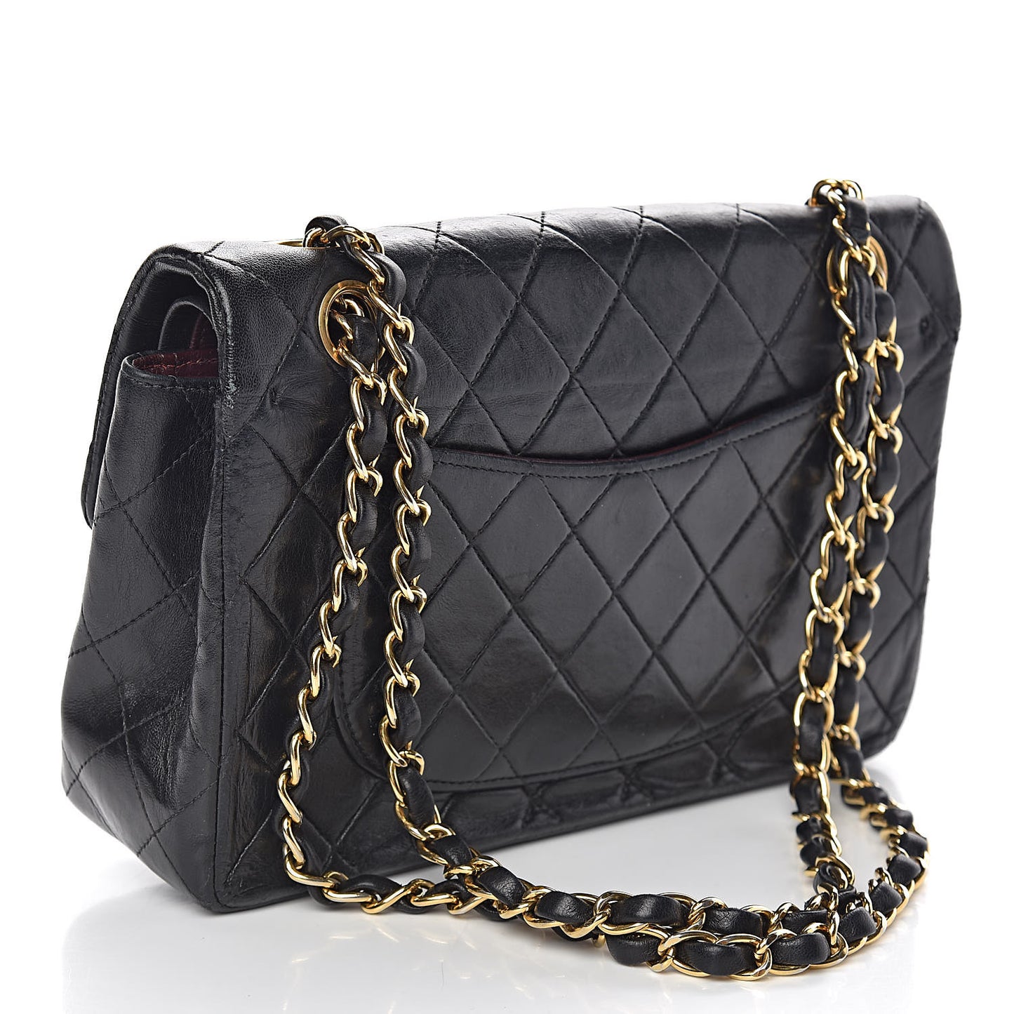 Lambskin Quilted Small Double Flap Black