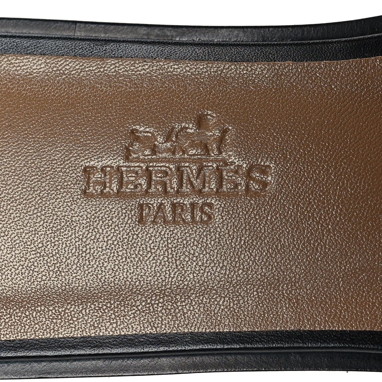 Hermes Box Calfskin Oran Sandals 35.5 Black 7 of 9