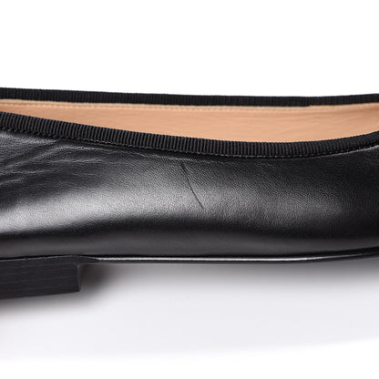 Chanel Lambskin Patent Cap Toe Ballerina Flats 38 Black 8 of 9
