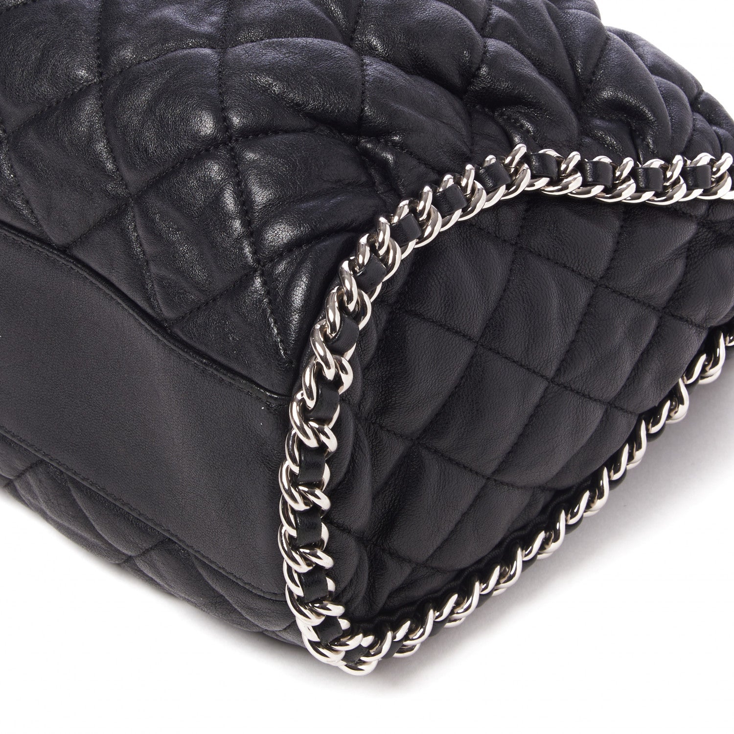 Chanel Washed Lambskin Chain Around Hobo Black 4 of 9